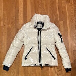 SAM. Women's Glossy Cream Puffer Jacket